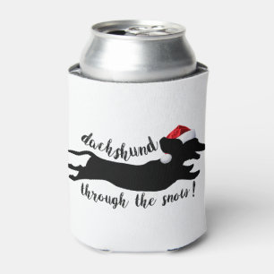 Dachshund through the snow Christmas Holidays Can Cooler