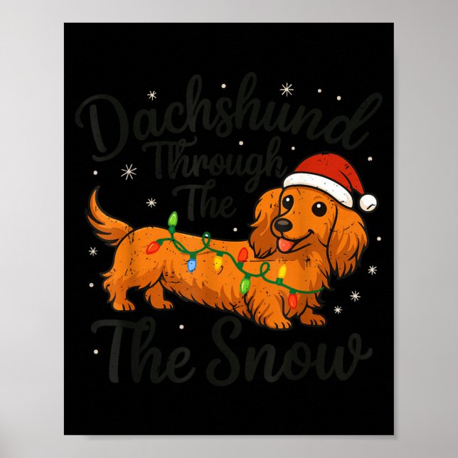 Dachshund Through The Snow Christmas Pajama Toddle Poster (Front)