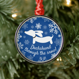 Dachshund Through The Snow Christmas Tree Ornament