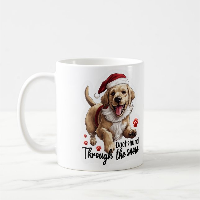 dachshund Through the Snow Coffee Mug (Left)