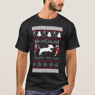 Dachshund Through The Snow Dachshund Ugly Christma T-Shirt