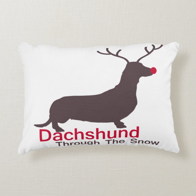 Dachshund Through The Snow Decorative Cushion (Front)