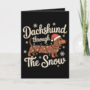 Dachshund Through The Snow Dog Christmas Lights Card