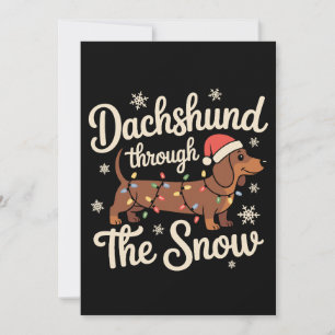 Dachshund Through The Snow Dog Christmas Lights Invitation