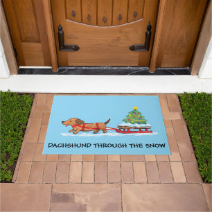 Dachshund Through The Snow Doormat