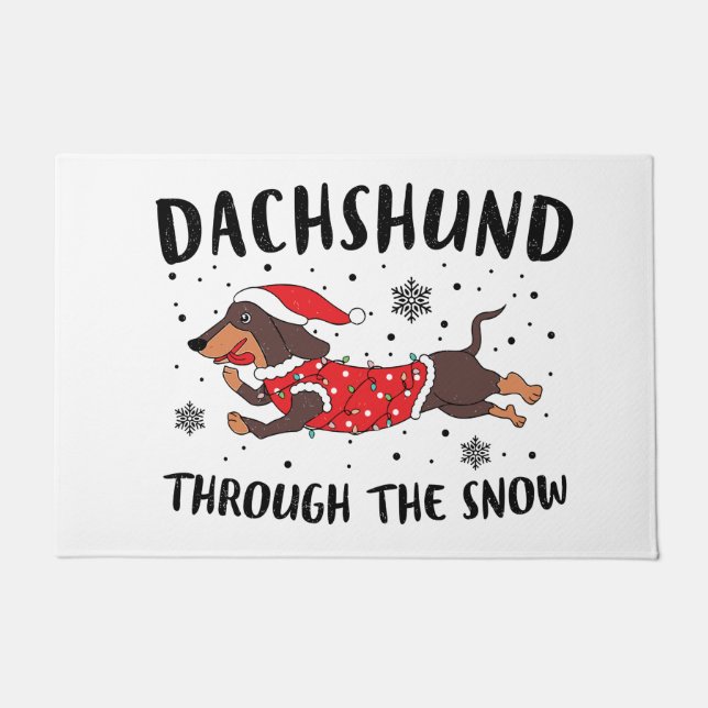 DACHSHUND THROUGH THE SNOW DOORMAT (Front)