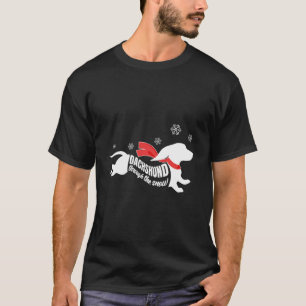 Dachshund Through The Snow Doxie Dog Lovers Christ T-Shirt