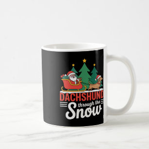 Dachshund Through The Snow Festive Christmas Santa Coffee Mug