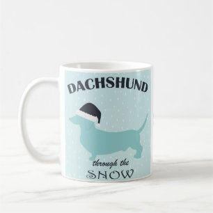 Dachshund Through the Snow Funny Christmas Coffee Mug