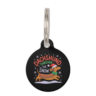  Dachshund Through the Snow Funny Christmas Dog  Pet Tag