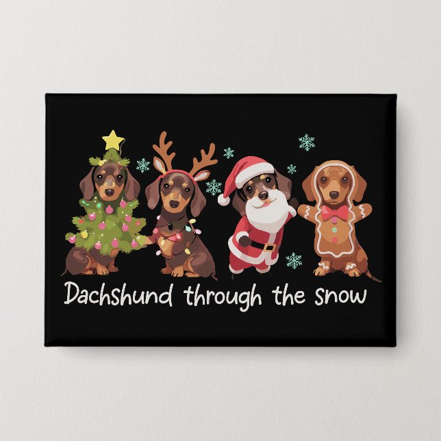 Dachshund Through The Snow Funny Christmas Dogs (Front)