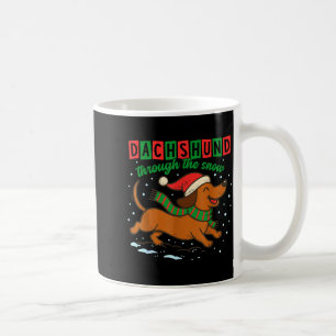Dachshund Through The Snow Funny Christmas Wiener  Coffee Mug