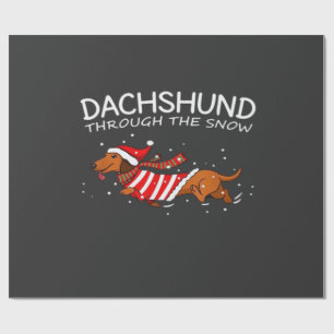 Dachshund Through The Snow Funny Dog Christmas Cla Wrapping Paper