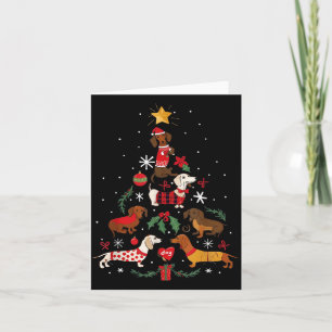 Dachshund Through The Snow Funny Dog Christmas Tre Card