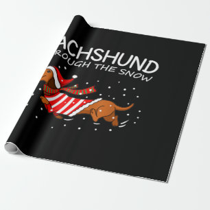 Dachshund Through The Snow Funny Dog Christmas Wrapping Paper