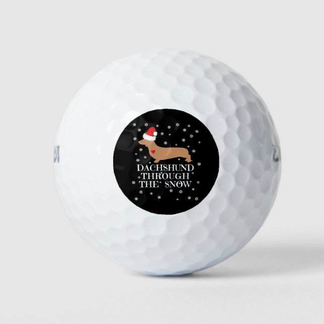 Dachshund Through the Snow Golf Balls (Front)