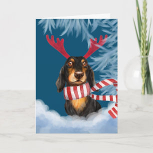 Dachshund Through The Snow Holiday Card