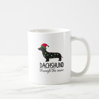 Dachshund Through The Snow Mug, Christmas Coffee Mug