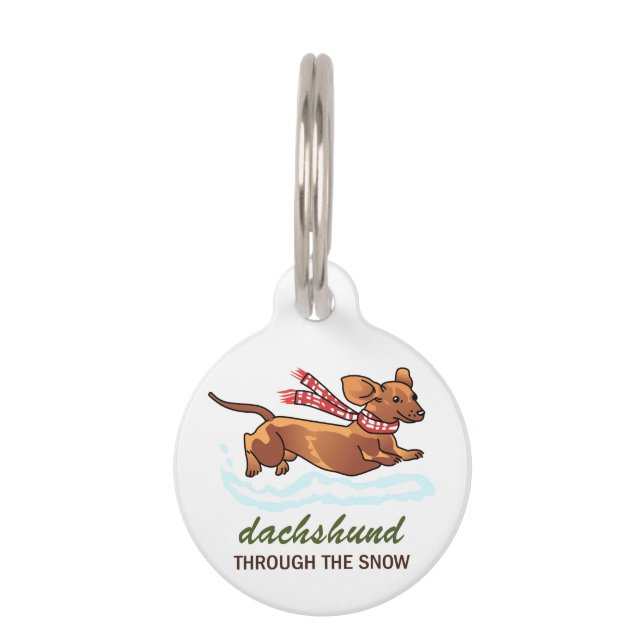 Dachshund Through the Snow Pet Tag (Front)
