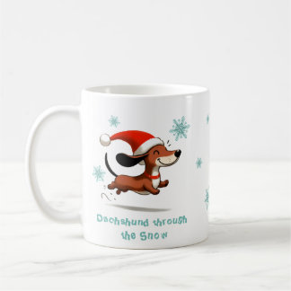 Dachshund through the Snow puppy dog Christmas Coffee Mug