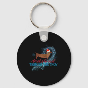 Dachshund Through The Snow Santa Dog Christmas T S Key Ring
