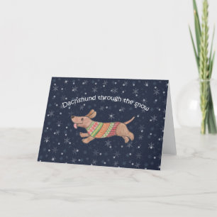 Dachshund through the snow Sausage Dog Holiday Card