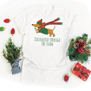Dachshund Through the Snow Women's Basic T-Shirt