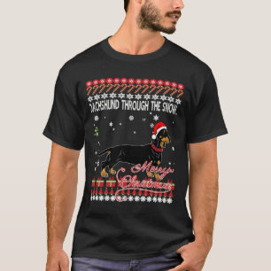 Dachshund Through The Snow Xmas Christmas T-Shirt