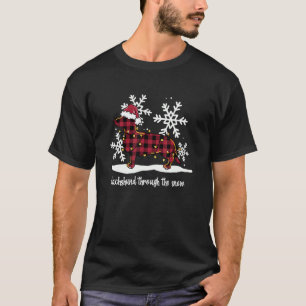 Dachshund Through The White Snow Retro Dachshund   T-Shirt
