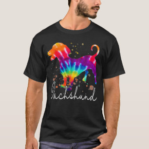 Dachshund Tie Dye Rainbow Dog Lover T-Shirt