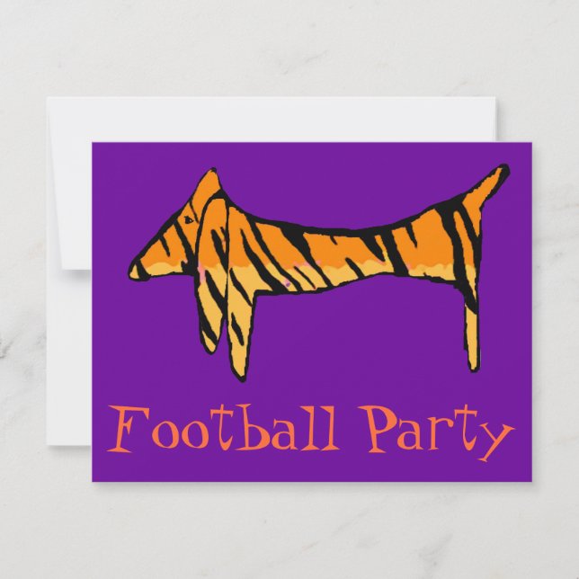 Dachshund Tiger Party Invitation (Front)