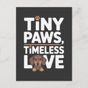 Dachshund Tiny Paws, Timeless Love Announcement Postcard