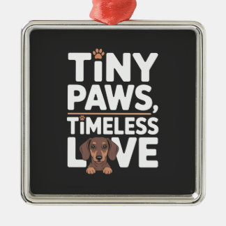 Dachshund Tiny Paws, Timeless Love Metal Ornament