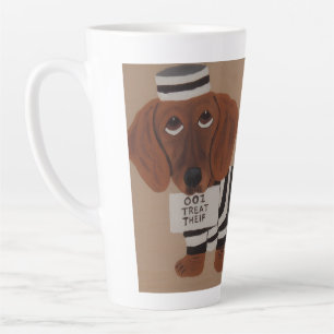 Dachshund Treat Thief Jailbird Latte Mug