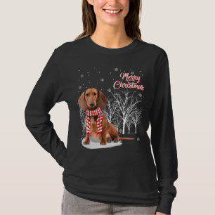 Dachshund Tree Merry Christmas Dachshund Xmas For T-Shirt