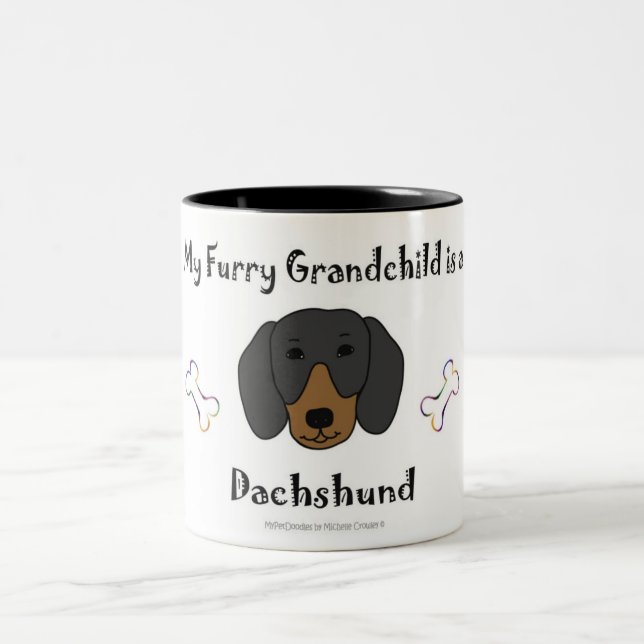 dachshund Two-Tone coffee mug (Center)