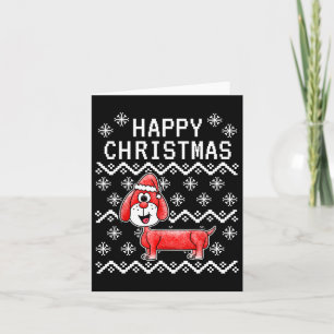 Dachshund Ugly Christmas Dog Card