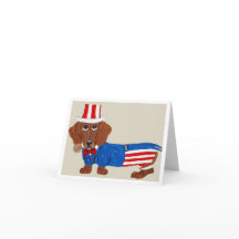 Dachshund Uncle Sam Invitation
