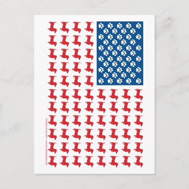 Dachshund USA Patriotic Flag Postcard (Front)