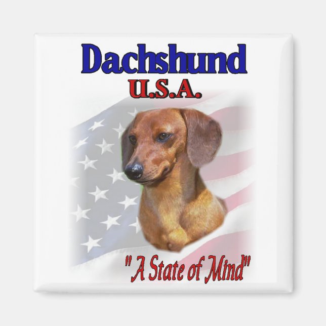 Dachshund USA Patriotic Magnet (Front)