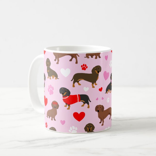 Dachshund Valentine Coffee Mug (Front Left)