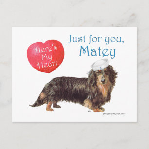 Dachshund Valentine Holiday Postcard