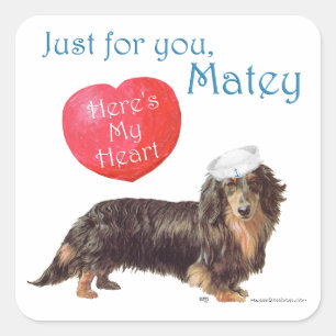Dachshund Valentine Square Sticker