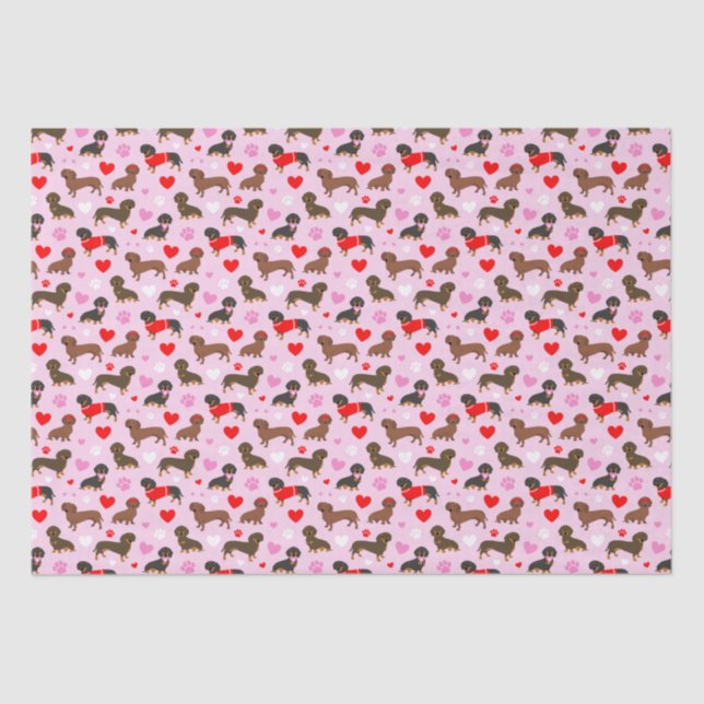 Dachshund Valentine Tissue Paper (Front)