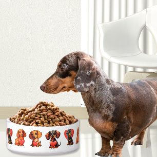 Dachshund Valentine Watercolor with Red Heart 