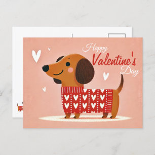 Dachshund Valentine's Day Postcard