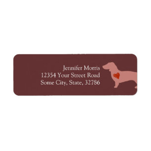 Dachshund Valentine's Day Return Address Label