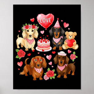 Dachshund Valentines Day Weiner Dog Valentine Wome Poster