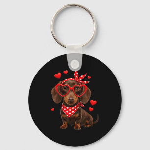 Dachshund Valentines Day Wiener Dog Lover Weenie H Key Ring