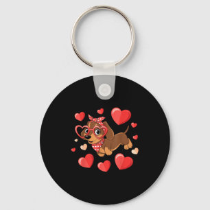 Dachshund Valentines Day Wiener Dog Lover Weenie H Key Ring